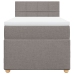 Cama box spring con colchón tela gris taupe 90x190 cm