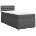 Cama box spring con colchón tela gris oscuro 90x190 cm