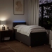 Cama box spring con colchón tela marrón oscuro 90x190 cm