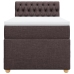 Cama box spring con colchón tela marrón oscuro 90x190 cm