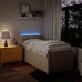 Cama box spring con colchón tela color crema 90x190 cm