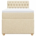 Cama box spring con colchón tela color crema 90x190 cm