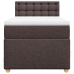 Cama box spring con colchón tela marrón oscuro 90x190 cm