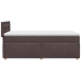 Cama box spring con colchón tela marrón oscuro 90x190 cm