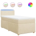 Cama box spring con colchón tela color crema 90x200 cm