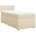 Cama box spring con colchón tela color crema 90x200 cm