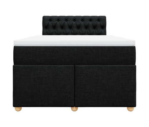 Cama box spring con colchón tela negro 120x190 cm