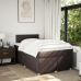 Cama box spring con colchón tela marrón oscuro 120x200 cm