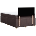 Cama box spring con colchón tela marrón oscuro 120x200 cm