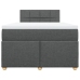 Cama box spring con colchón tela gris oscuro 120x200 cm