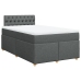 Cama box spring con colchón tela gris oscuro 120x200 cm