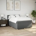 Cama box spring con colchón tela gris oscuro 140x190 cm