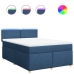 Cama box spring con colchón tela azul 140x190 cm