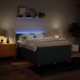 Cama box spring con colchón tela azul 140x190 cm