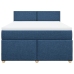 Cama box spring con colchón tela azul 140x190 cm