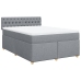 Cama box spring con colchón tela gris claro 140x190 cm