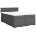 Cama box spring con colchón tela gris oscuro 140x190 cm