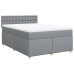 Cama box spring con colchón tela gris claro 140x190 cm