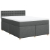 Cama box spring con colchón tela gris oscuro 140x190 cm