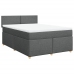 Cama box spring con colchón tela gris oscuro 140x200 cm