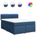 Cama box spring con colchón tela azul 140x200 cm