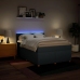 Cama box spring con colchón tela azul 160x200 cm
