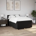Cama box spring con colchón tela negro 160x200 cm