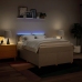 Cama box spring con colchón tela color crema 160x200 cm