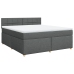 Cama box spring con colchón tela gris oscuro 180x200 cm