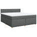 Cama box spring con colchón tela gris oscuro 180x200 cm