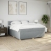 Cama box spring con colchón tela gris claro 200x200 cm