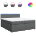 Cama box spring con colchón tela gris oscuro 200x200 cm