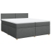 Cama box spring con colchón tela gris oscuro 200x200 cm