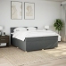 Cama box spring con colchón tela gris oscuro 200x200 cm