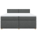 Cama box spring con colchón tela gris oscuro 200x200 cm