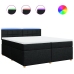Cama box spring con colchón tela negro 200x200 cm