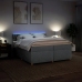 Cama box spring con colchón tela gris claro 200x200 cm