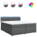 Cama box spring con colchón tela gris oscuro 200x200 cm