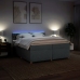 Cama box spring con colchón tela gris oscuro 200x200 cm
