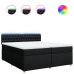 Cama box spring con colchón tela negro 200x200 cm