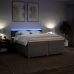 Cama box spring con colchón tela gris taupe 200x200 cm