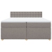 Cama box spring con colchón tela gris taupe 200x200 cm