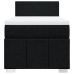 Cama box spring con colchón tela negro 80x200 cm