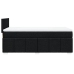 Cama box spring con colchón tela negro 80x200 cm
