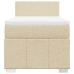 Cama box spring con colchón tela color crema 80x200 cm