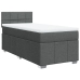 Cama box spring con colchón tela gris oscuro 80x200 cm