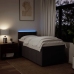 Cama box spring con colchón tela marrón oscuro 80x200 cm