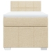 Cama box spring con colchón tela color crema 80x200 cm