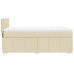 Cama box spring con colchón tela color crema 80x200 cm