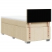 Cama box spring con colchón tela color crema 80x200 cm